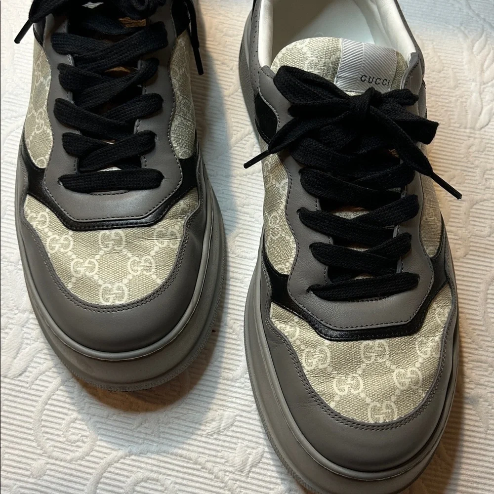 Gucci Men’s GG Supreme Chunky Sneakers. 13. Nearly NEW Black/Gray/Tan Color Way